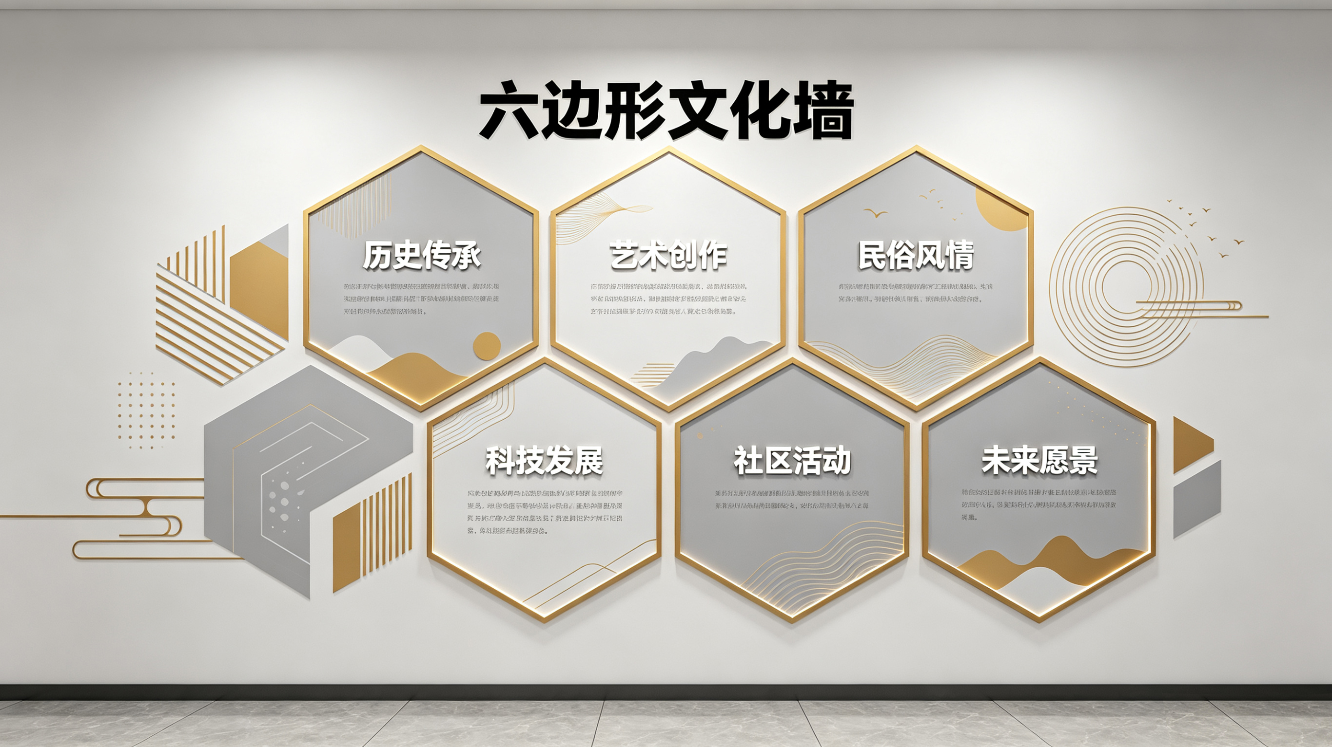 汉源企业文化墙 | 六边形信息美学